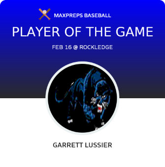 #4 Garrett Lussier Player of the Game badge