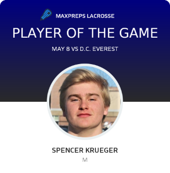 #7 Spencer Krueger Player of the Game badge