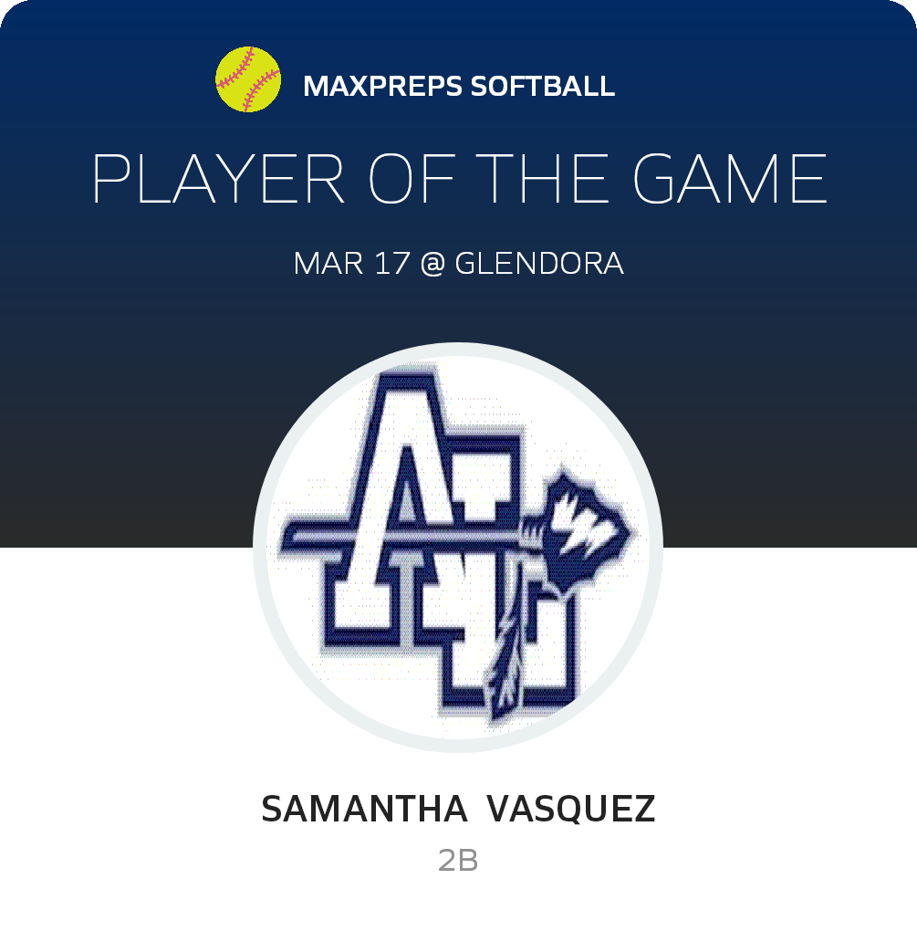 #17 Samantha  Vasquez Player of the Game badge