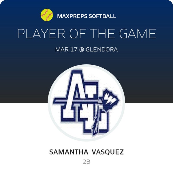 #17 Samantha Vasquez Player of the Game badge