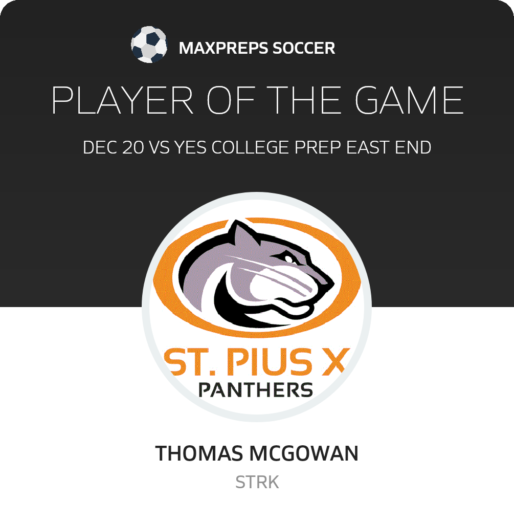 #9 Thomas Mcgowan Player of the Game badge