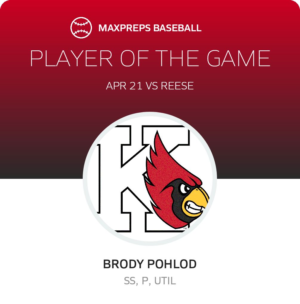 #10 Brody Pohlod Player of the Game badge