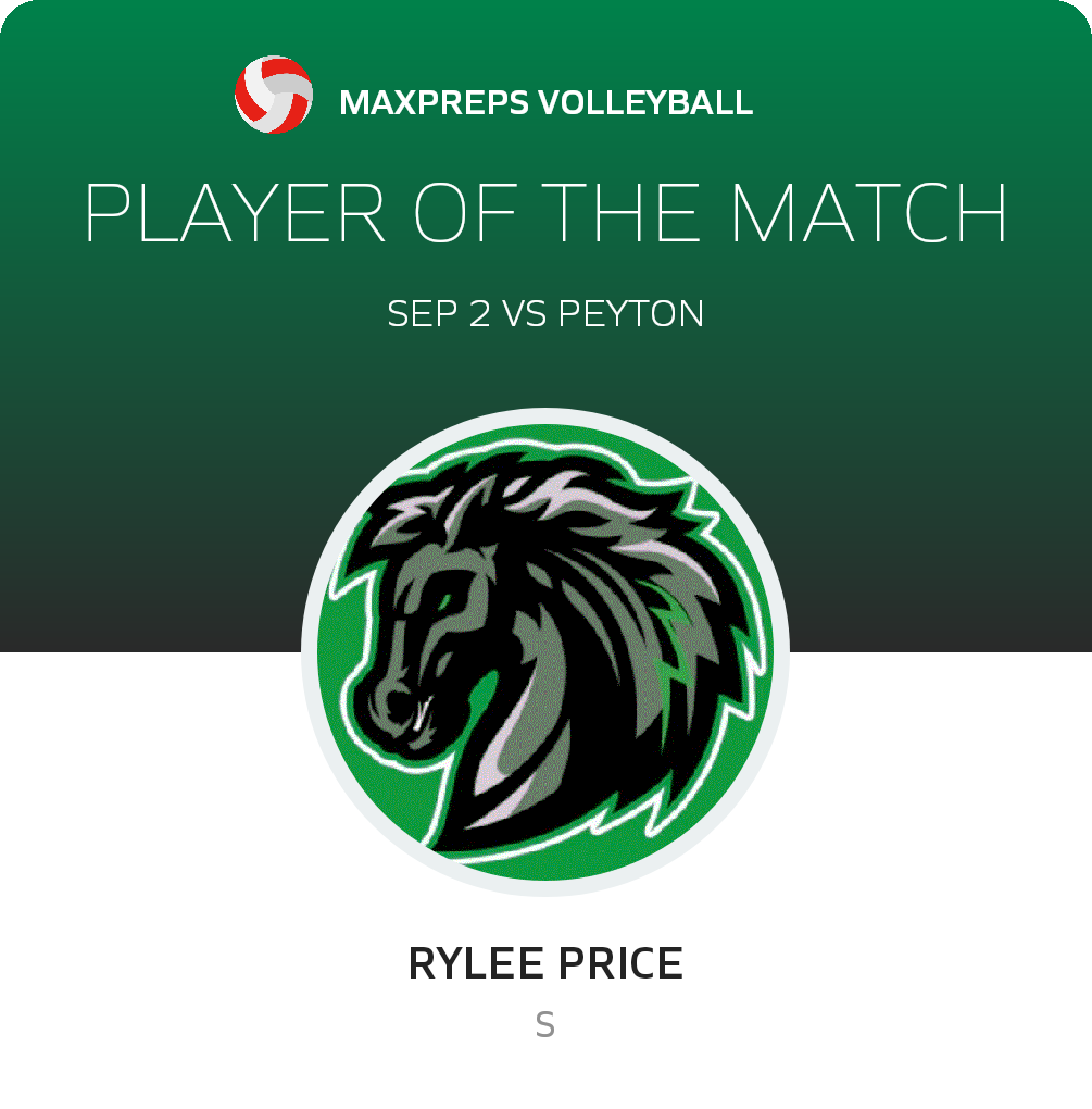 #4 Rylee Price Player of the Game badge