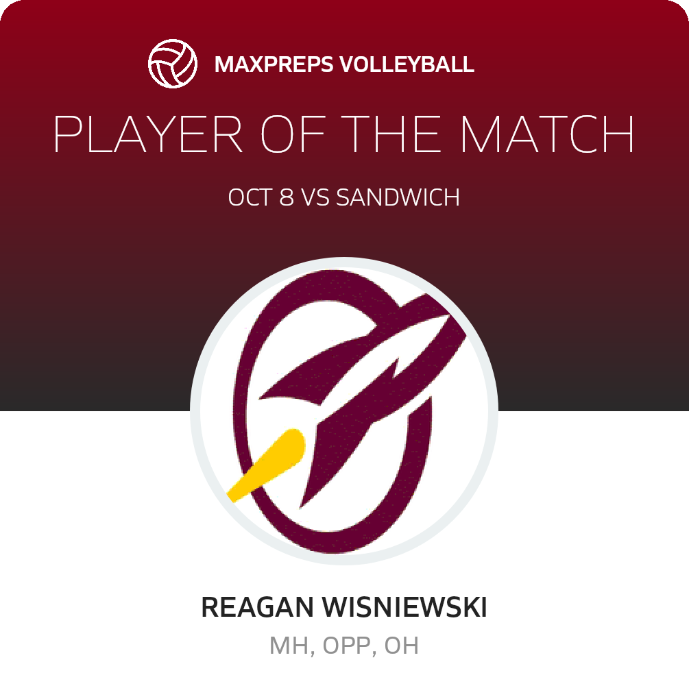 #9 Reagan Wisniewski Player of the Game badge