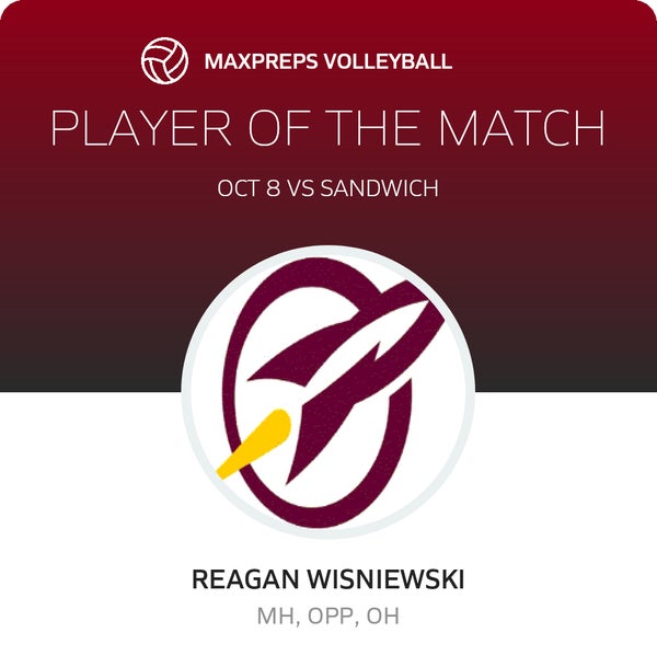 #9 Reagan Wisniewski Player of the Game badge
