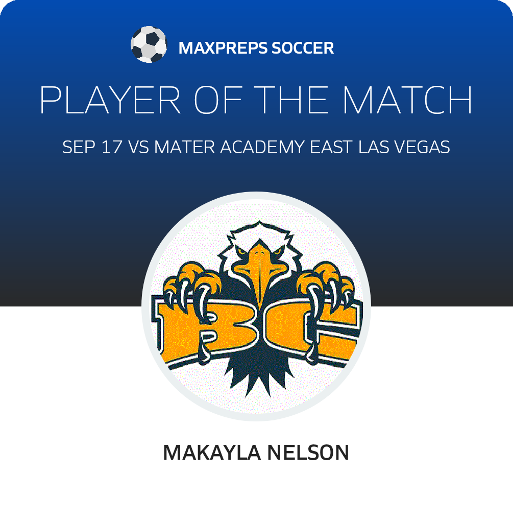 #4 Makayla Nelson Player of the Game badge
