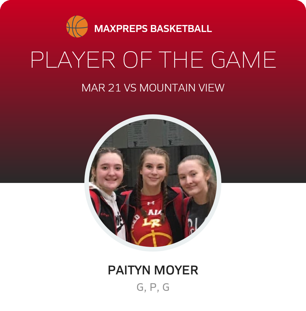 #14 Paityn Moyer Player of the Game badge