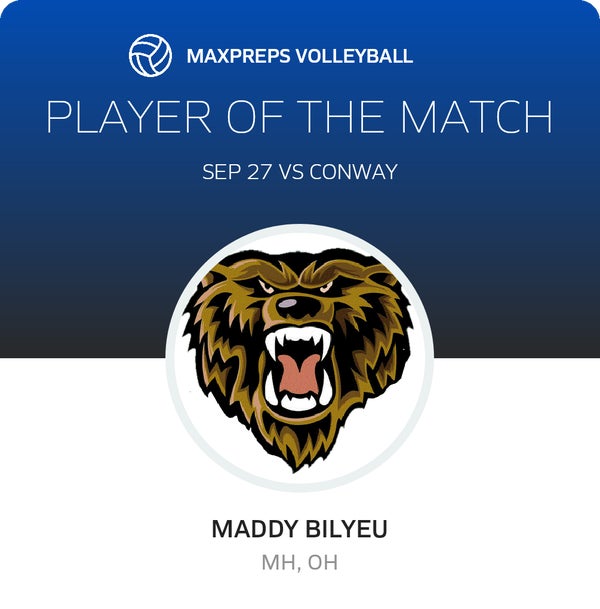 #25 Maddy Bilyeu Player of the Game badge