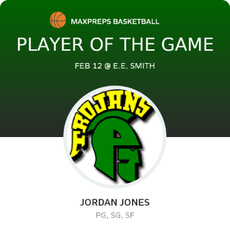 #23 Jordan Jones Player of the Game badge