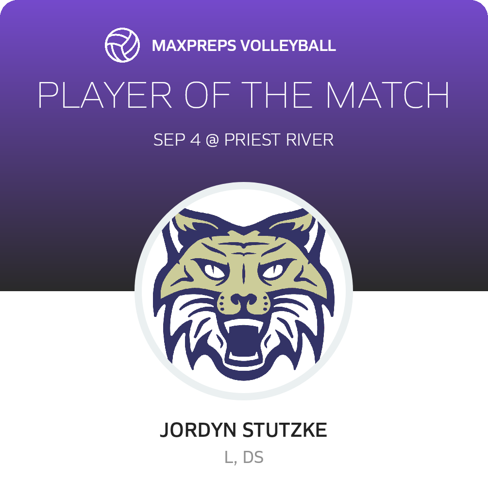 #2 Jordyn Stutzke Player of the Game badge
