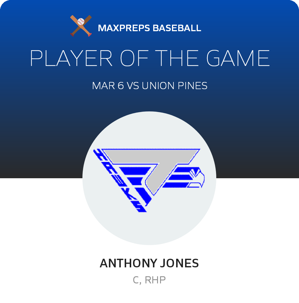 #12 Anthony Jones Player of the Game badge