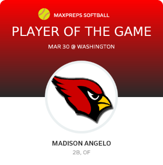 #9 Madison Angelo Player of the Game badge