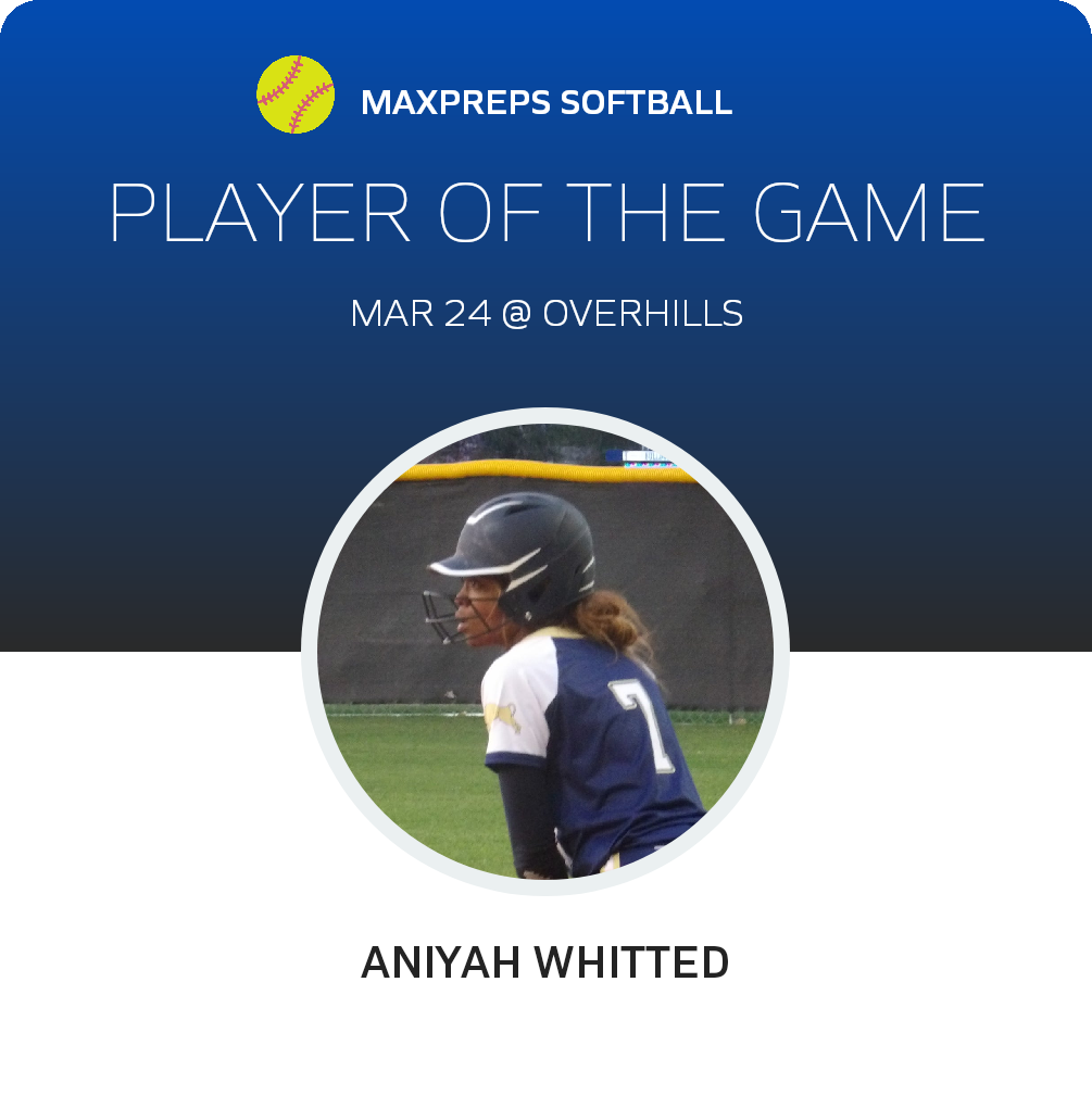 #7 Aniyah Whitted Player of the Game badge