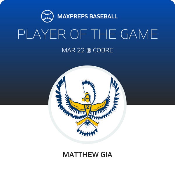 #20 Matthew Gia Player of the Game badge
