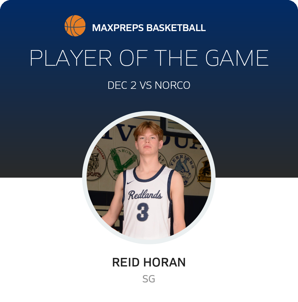 #3 Reid Horan Player of the Game badge