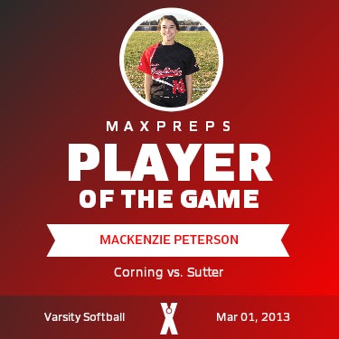 #10 MacKenzie Peterson Player of the Game badge