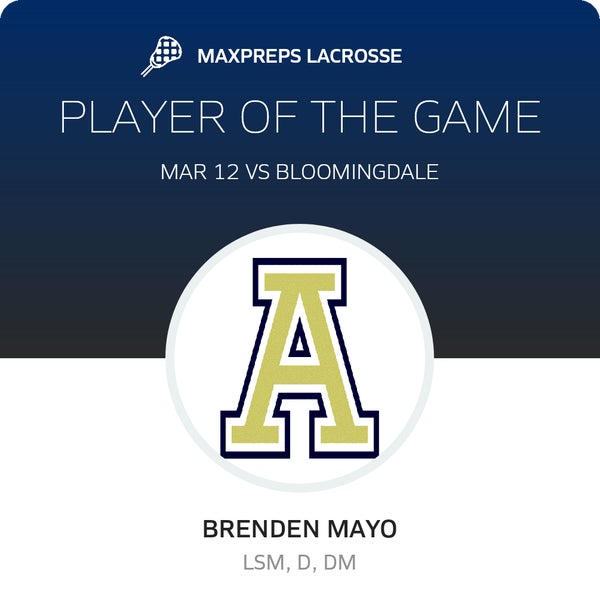 #9 Brenden Mayo Player of the Game badge