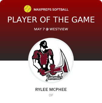 #21 Rylee McPhee Player of the Game badge