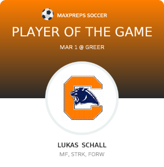 #14 Lukas  Schall Player of the Game badge