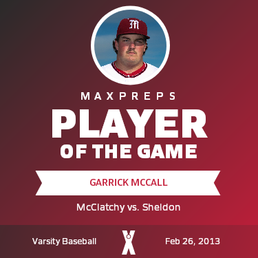 #42 GARRICK MCCALL Player of the Game badge