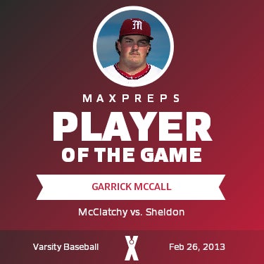 #42 GARRICK MCCALL Player of the Game badge