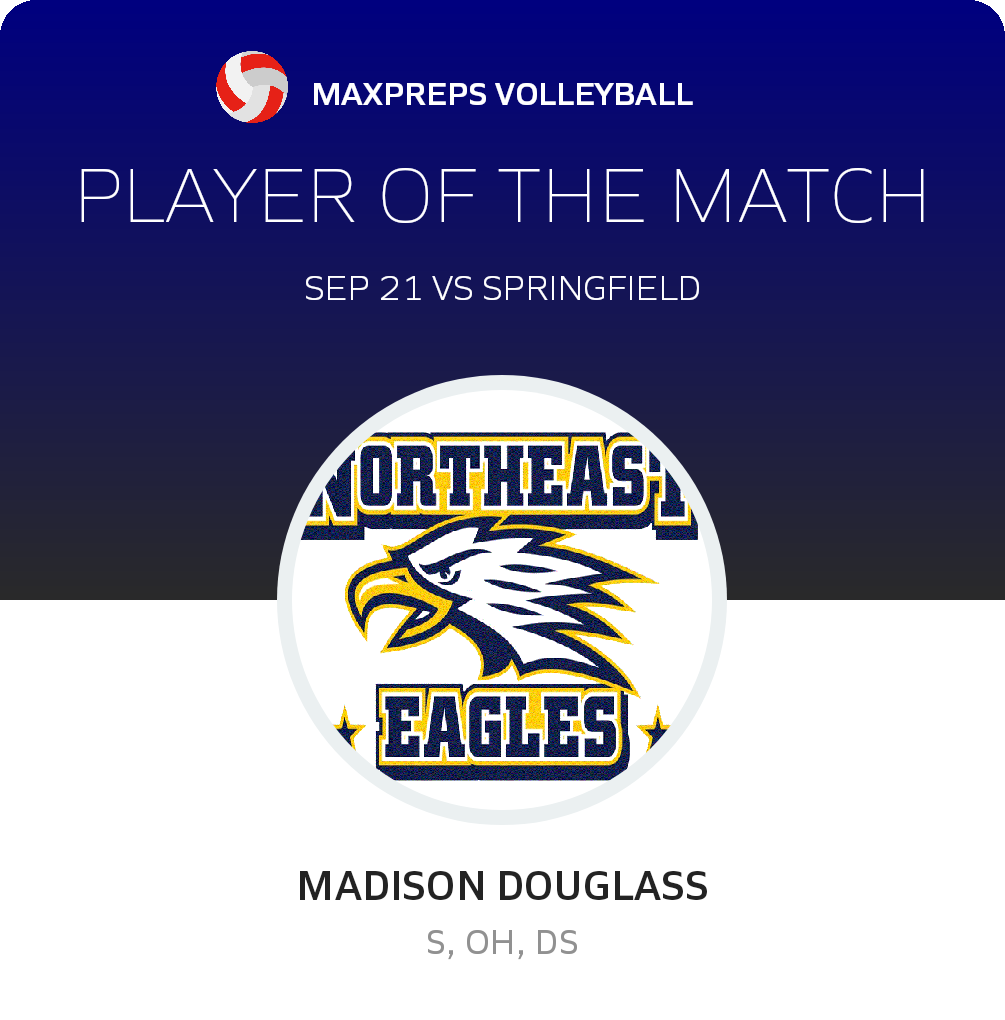 #10 Madison Douglass Player of the Game badge