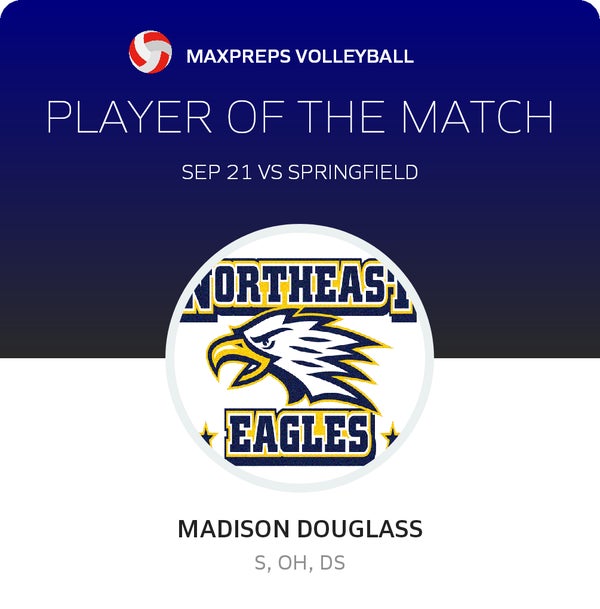 #10 Madison Douglass Player of the Game badge