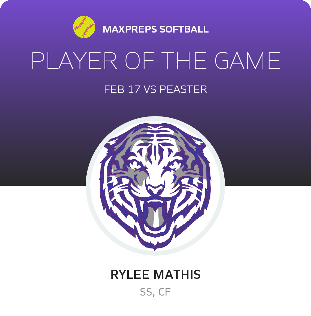 #4 Rylee Mathis Player of the Game badge