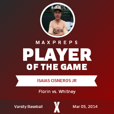 #4 Isaias Cisneros Jr Player of the Game badge