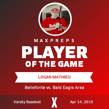 #34 Logan Mathieu Player of the Game badge