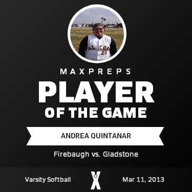 Andrea Quintanar Player of the Game badge