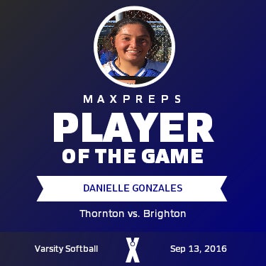 #15 Danielle Gonzales Player of the Game badge