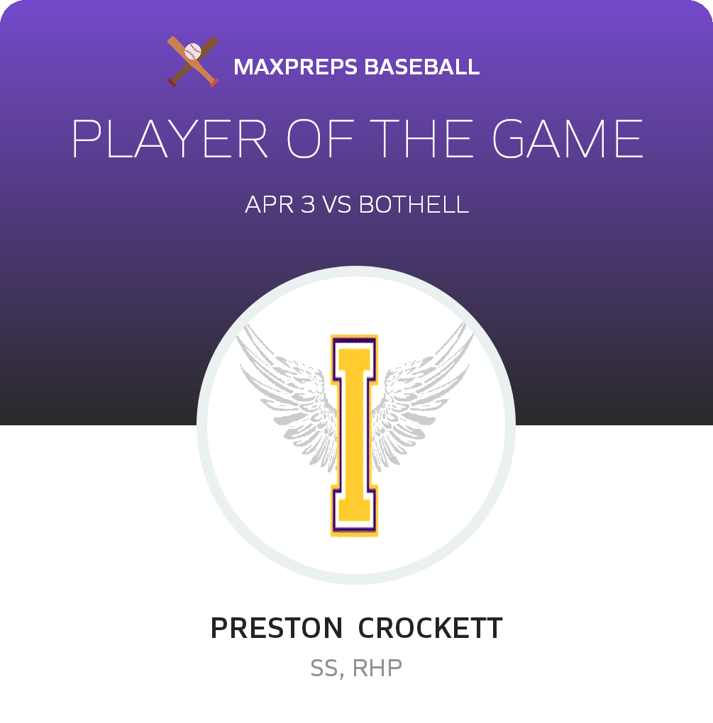 #7 Preston  Crockett Player of the Game badge