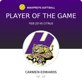 #13 Carmen Edwards Player of the Game badge