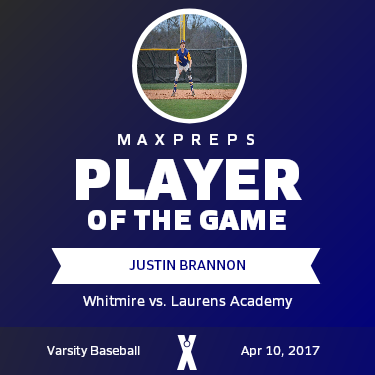 #44 Justin Brannon Player of the Game badge