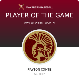 #20 Payton Conte Player of the Game badge