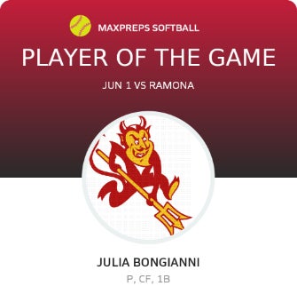 #50 Julia Bongianni Player of the Game badge