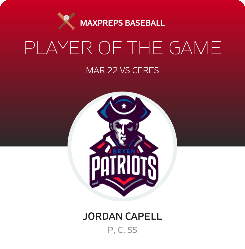 #3 Jordan Capell Player of the Game badge