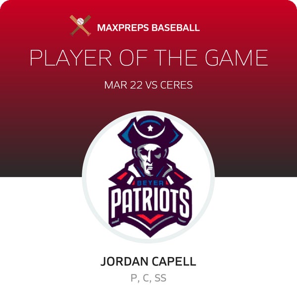 #3 Jordan Capell Player of the Game badge