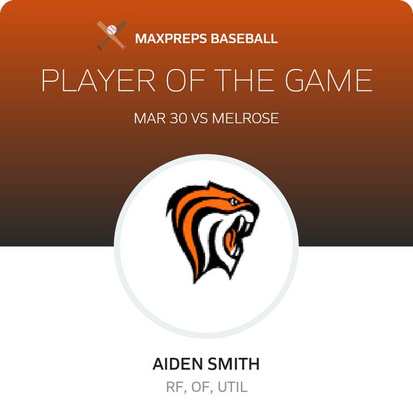 #1 Aiden Smith Player of the Game badge