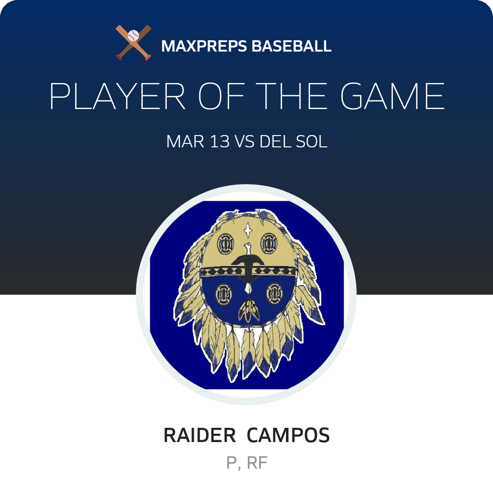 #17 Raider  Campos Player of the Game badge