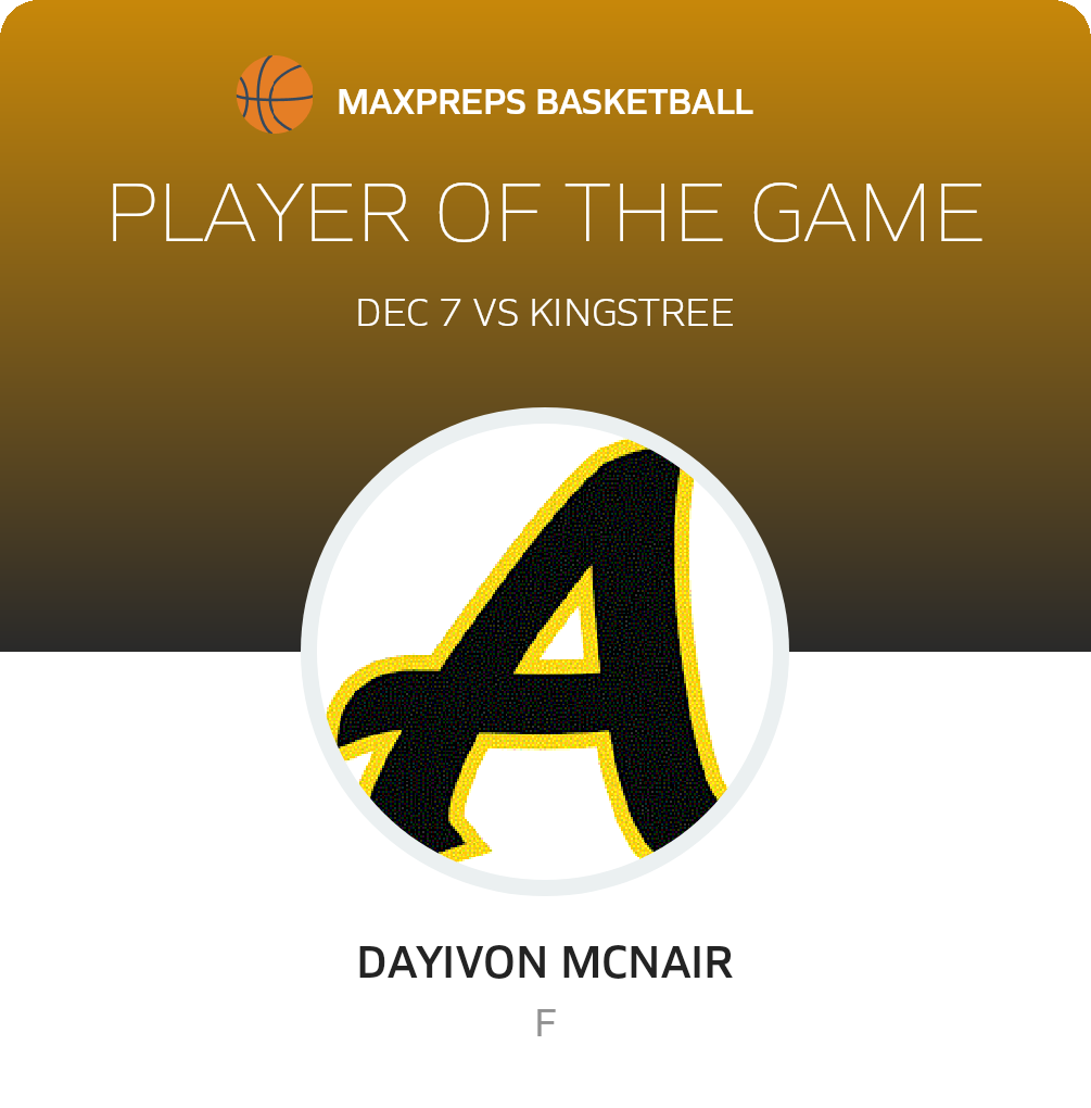 #50 Dayivon McNair Player of the Game badge