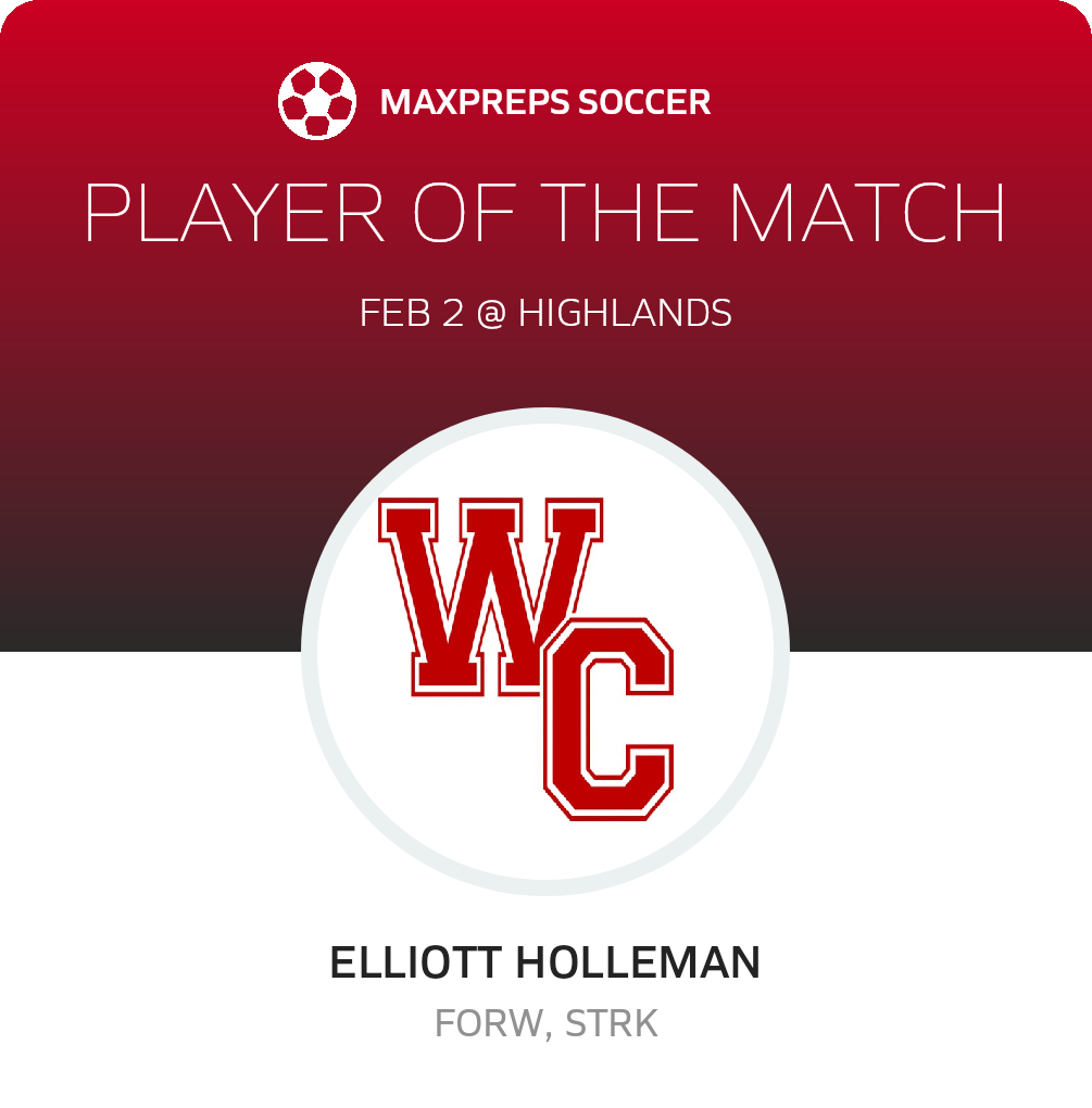 #6 Elliott Holleman Player of the Game badge