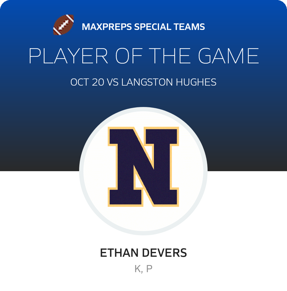 #31 Ethan Devers Player of the Game badge