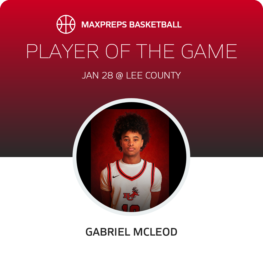 #10 Gabriel Mcleod Player of the Game badge