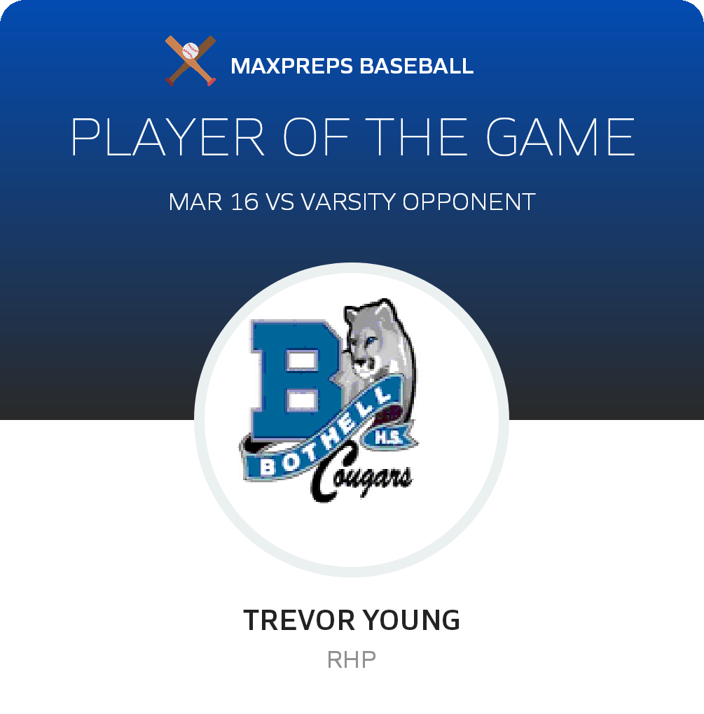 #28 Trevor Young Player of the Game badge