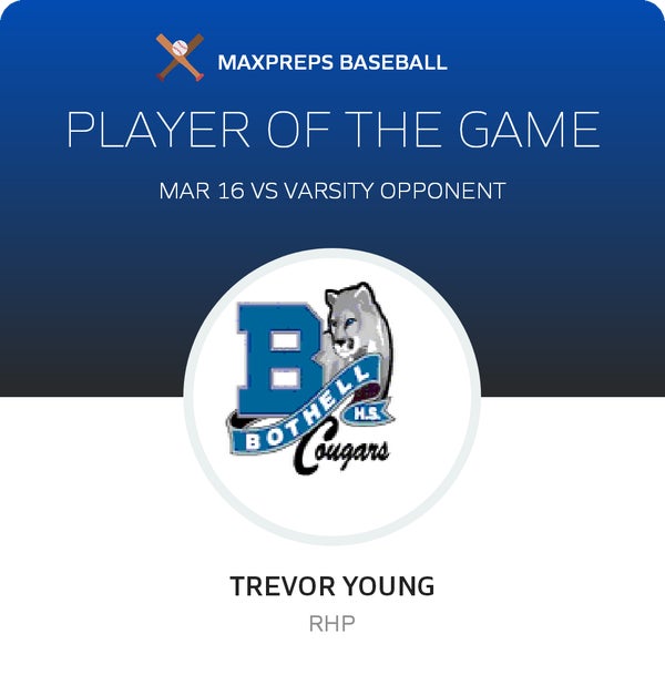 #28 Trevor Young Player of the Game badge