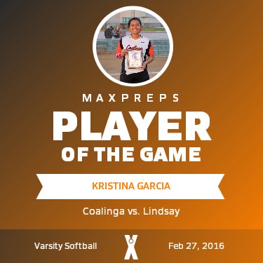 #11 Kristina Garcia Player of the Game badge