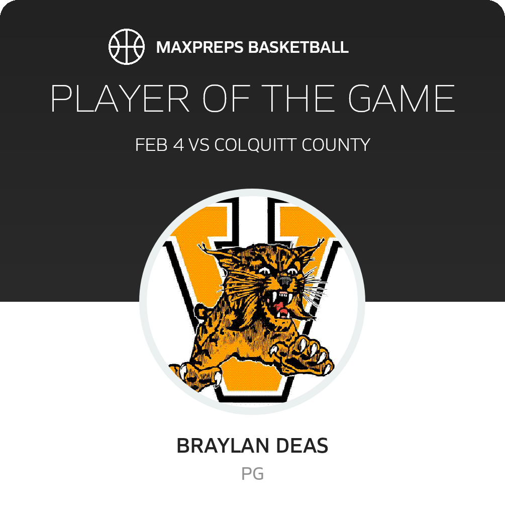 #11 Braylan Deas Player of the Game badge