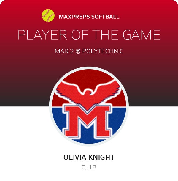 #24 Olivia Knight Player of the Game badge